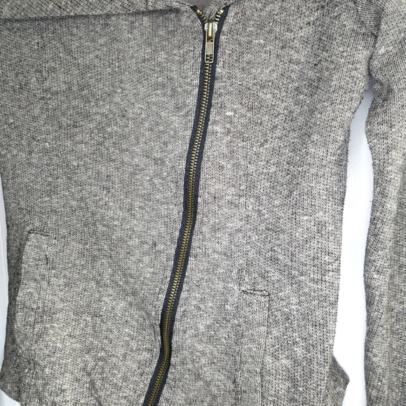 Mystree Asymmetrical Zip-up Sweater Jacket - Picture 3 of 5